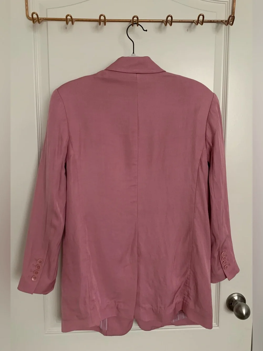 Express Linen Blend Boyfriend Blazer in Pink